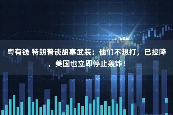 粤有钱 特朗普谈胡塞武装：他们不想打，已投降，美国也立即停止轰炸！