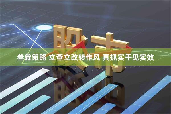 叁鑫策略 立查立改转作风 真抓实干见实效
