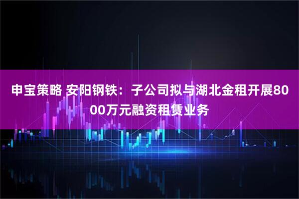 申宝策略 安阳钢铁：子公司拟与湖北金租开展8000万元融资租赁业务