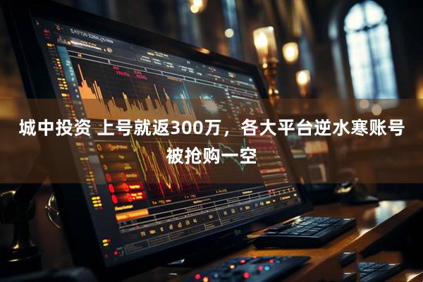 城中投资 上号就返300万，各大平台逆水寒账号被抢购一空